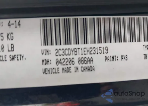 2014 Dodge Challenger Shaker Pkg from USA, damaged, VIN 2C3CDYBT1EH231519